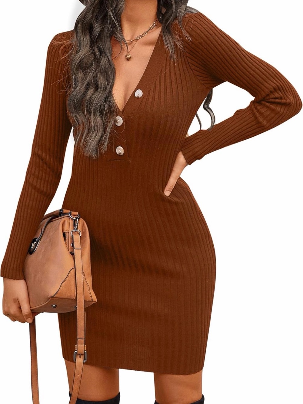 Blooming Jelly Long Sleeve Bodycon Sweater Dress M